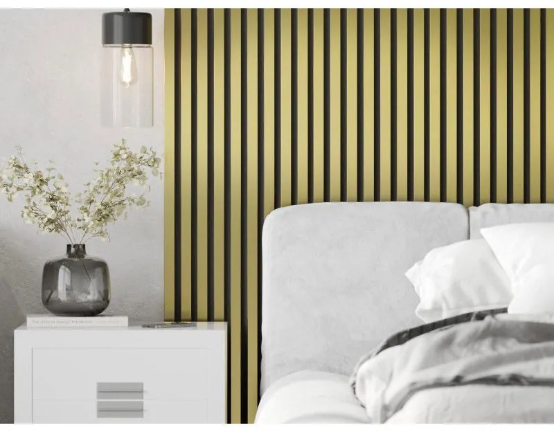 Mexen Lam-B, stenové lamely 275 × 31,5 cm, HDF doska 4 mm, zlatá, S100-275317-2812-057