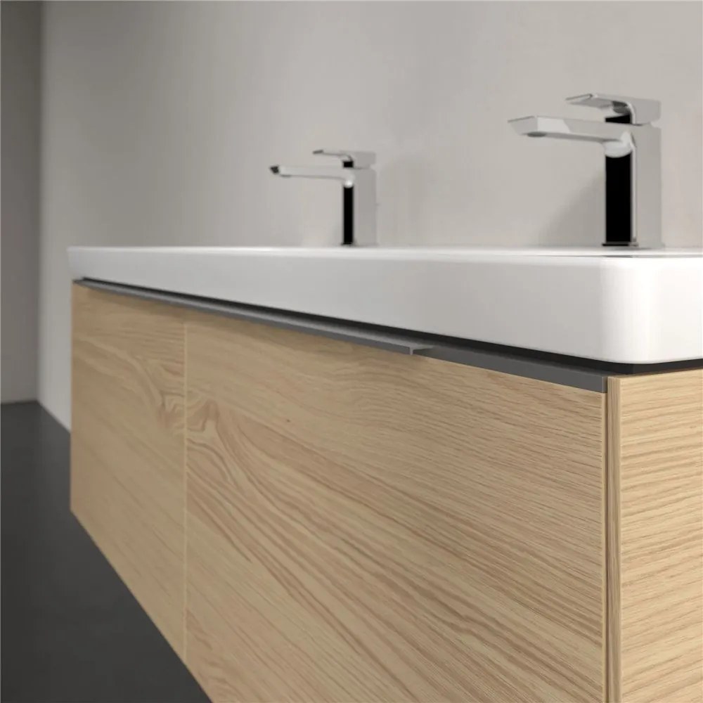 VILLEROY &amp; BOCH Subway 3.0 závesná skrinka pod umývadlo, 2 zásuvky, s LED osvetlením, 1272 x 478 x 429 mm, Nordic Oak, C601L0VJ