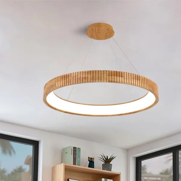 Brilagi - Závesný LED luster na lankách FALCON WOOD MODERN LED/60W/230V pr. 80 cm drevo