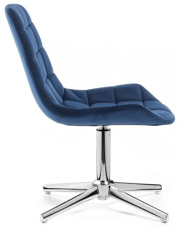 LuxuryForm DESIGN Stolička PARIS VELUR na striebornom kríži - modrá