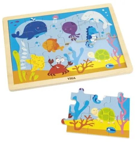 Drevené puzzle 24 dielikov - podmorský svet
