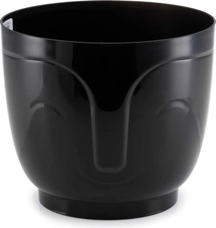 PLASTOVÝ KVETINÁČ ZOE SADA 2KS 16X18,5 CM+14,3X16,5 CM ČIERNA
