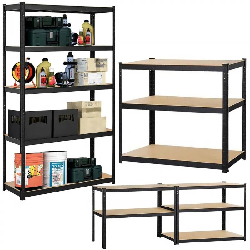 SPRINGOS Kovový regál 180x90x40 cm, 5 políc SPRINGOS HA5162