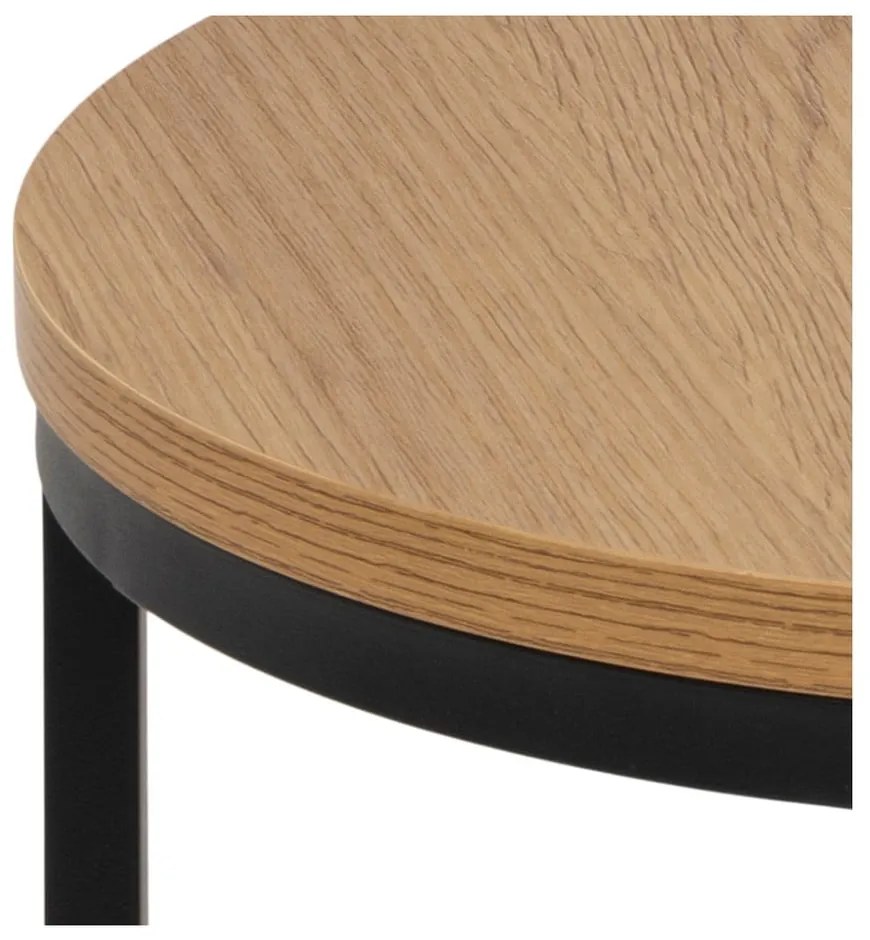 Okrúhle odkladacie stolíky s doskou v dubovom dekore v súprave 2 ks ø 45 cm Spiro – Actona