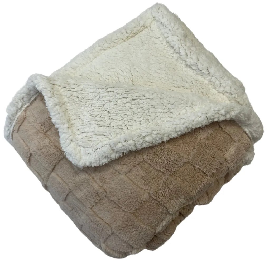 Deka luxury baranková z mikroplyšu béžová 200x230cm TiaHome