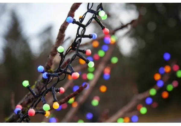 Eglo -LED Vonkajší vianočný svetelný reťazec BERRY MINI 700xLED/8 funkcií 19m viacfarebný IP44