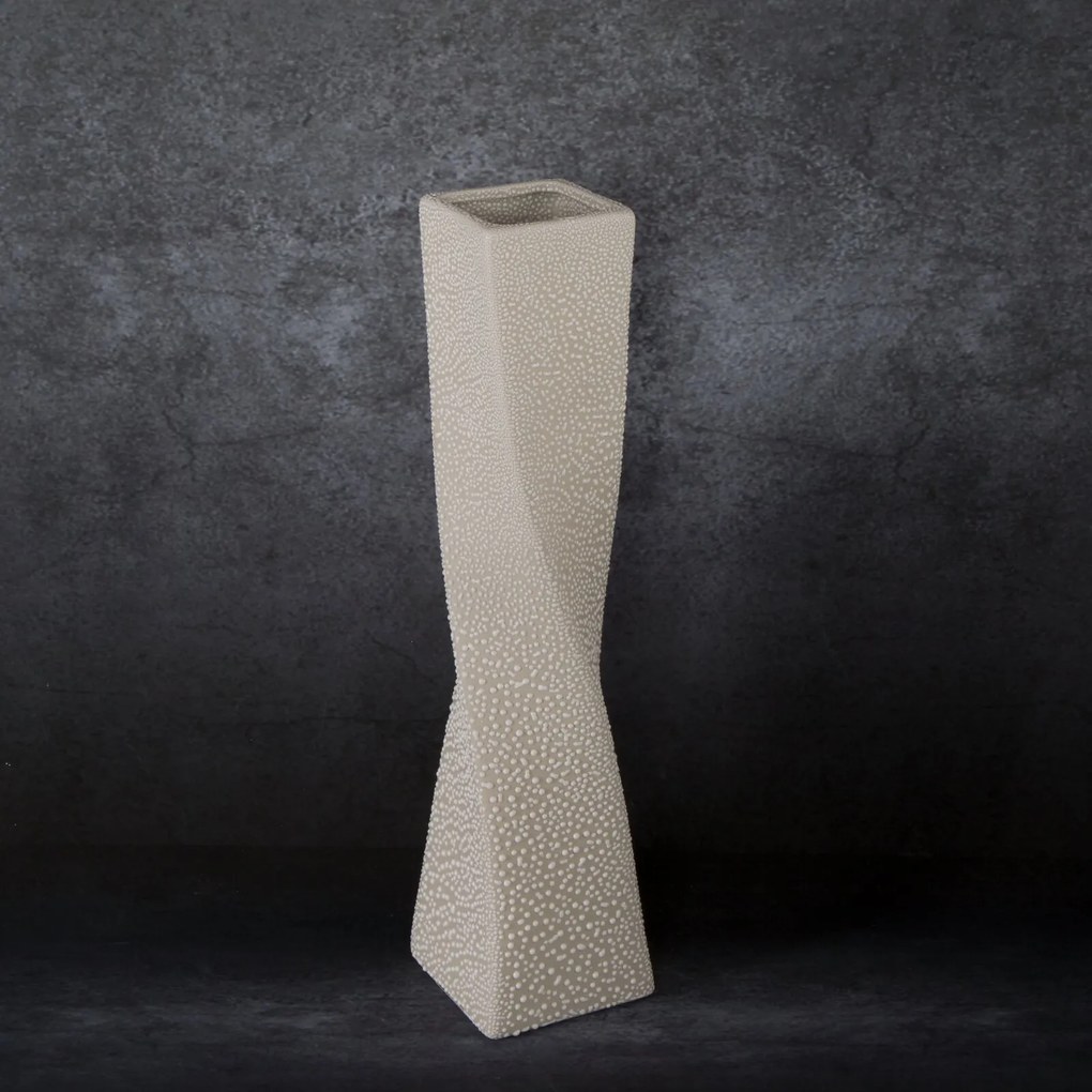 KERAMICKÁ VÁZA RISO 9X9X39 CM KRÉMOVÁ