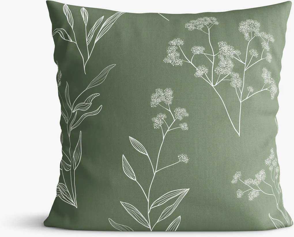 Goldea bavlnená obliečka na vankúš - bylinkové lístky 70 x 90 cm