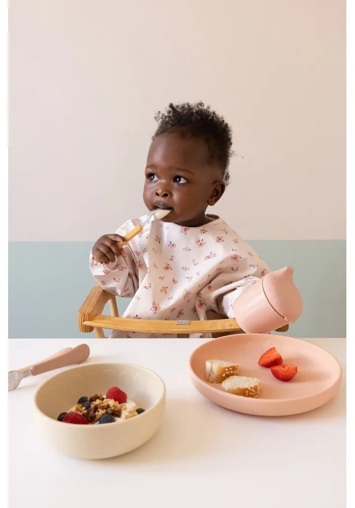 Okrovožltý/terakotový detský príbor 3 ks zo silikónu Tuscany Mix – Cam Cam Copenhagen