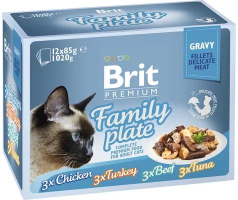 Kapsička pre mačky Brit Premium Family Plate Gravy 12x85 g