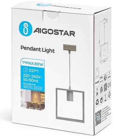 Aigostar - Drevený luster na lane 1xE27/60W/230V borovica