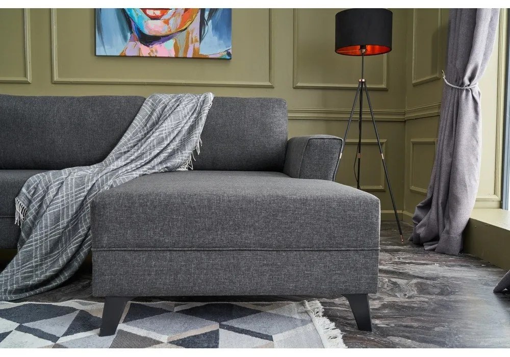 Antracitovosivá rohová pohovka (do tvaru "U") Eris – Balcab Home