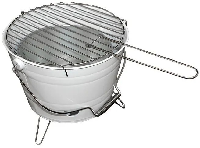 Mini BBQ gril vedro - biely
