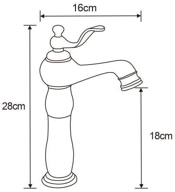 Mexen Vela vysoká umývadlová batéria, zlatá, 744510-50