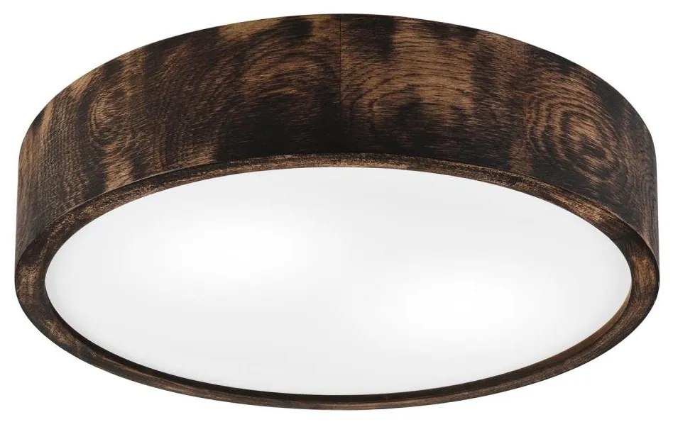 Stropné svietidlo OAK SMOKY 2xE27/15W/230V, pr. 37,5 cm, dub/tmavohnedá