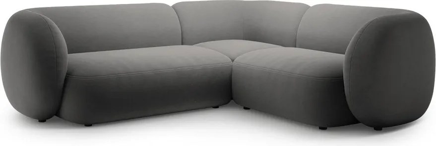 Tmavosivá zamatová rohová pohovka (pravý roh/do L) Kate – Micadoni