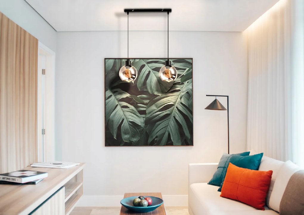 BERGE Sklenená LED stropná lampa 2xE27 - dymová guľa