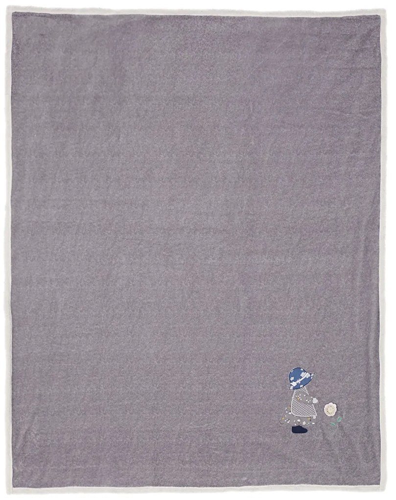 Šedý pléd s dievčatkom Olli - 130 * 160 cm
