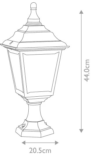 Elstead KERRY-PED-POR - Vonkajšia lampa KERRY 1xE27/100W/230V IP44