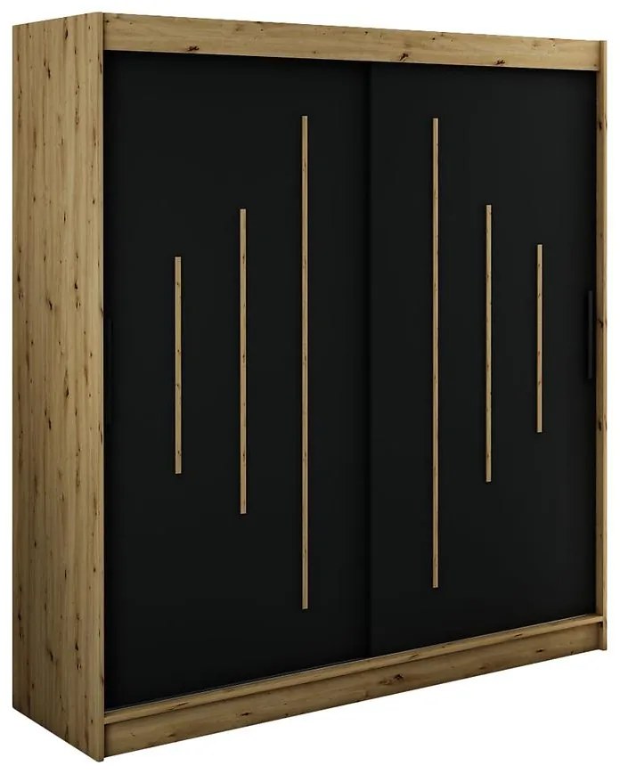 Skriňa Halifax Y 200 Dub Artisan/čierna