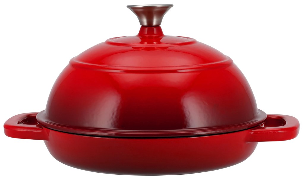 Silvercrest® Liatinový hrniec/forma na chlieb Premium (okrúhly, červená) (100393138)