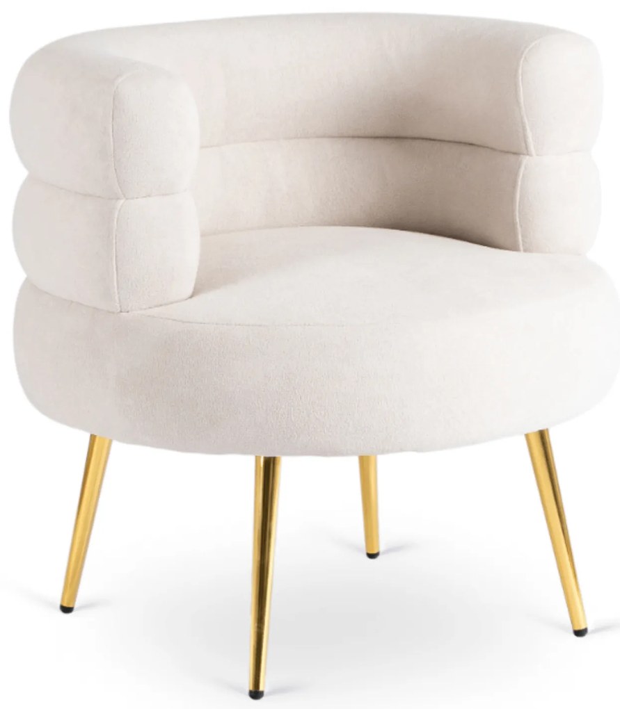 Kreslo PRESTON, béžové so zlatými nohami