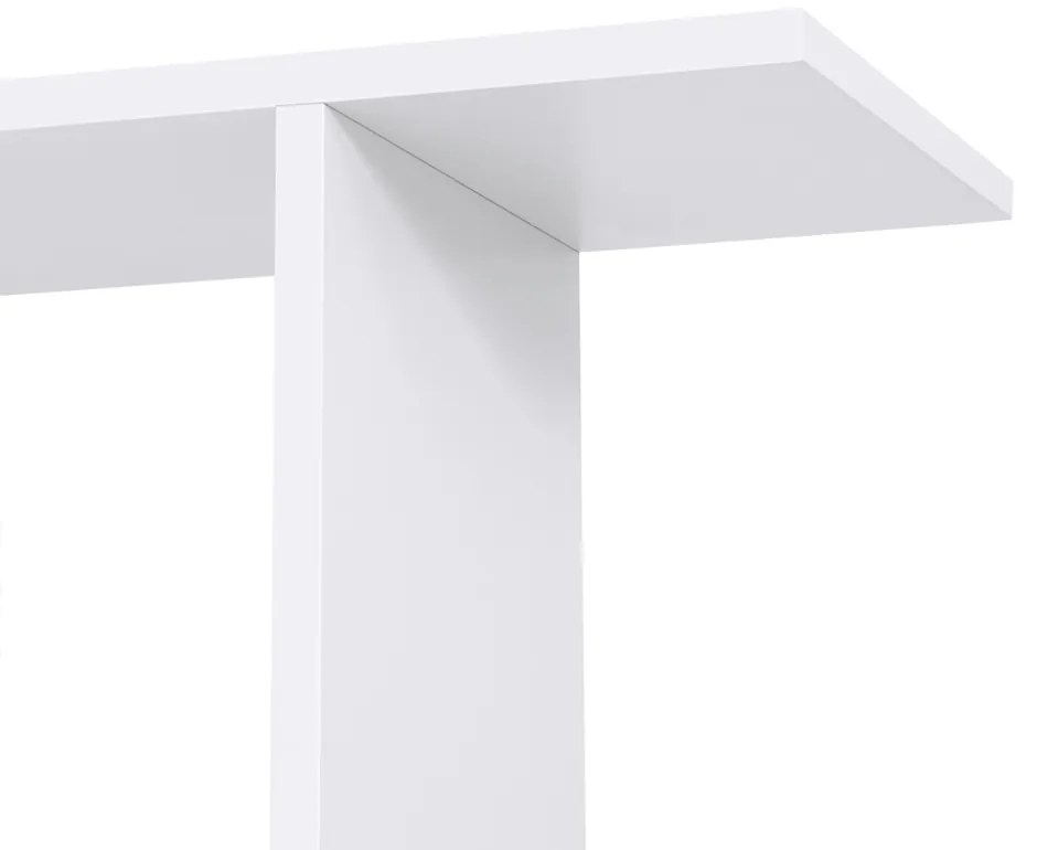 Vasagle Polica/regál na knihy PRESTON, 70x24x190,5cm, biela