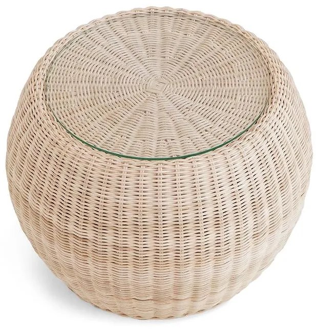 Stolík Quincy okrúhly z prírodného ratanu