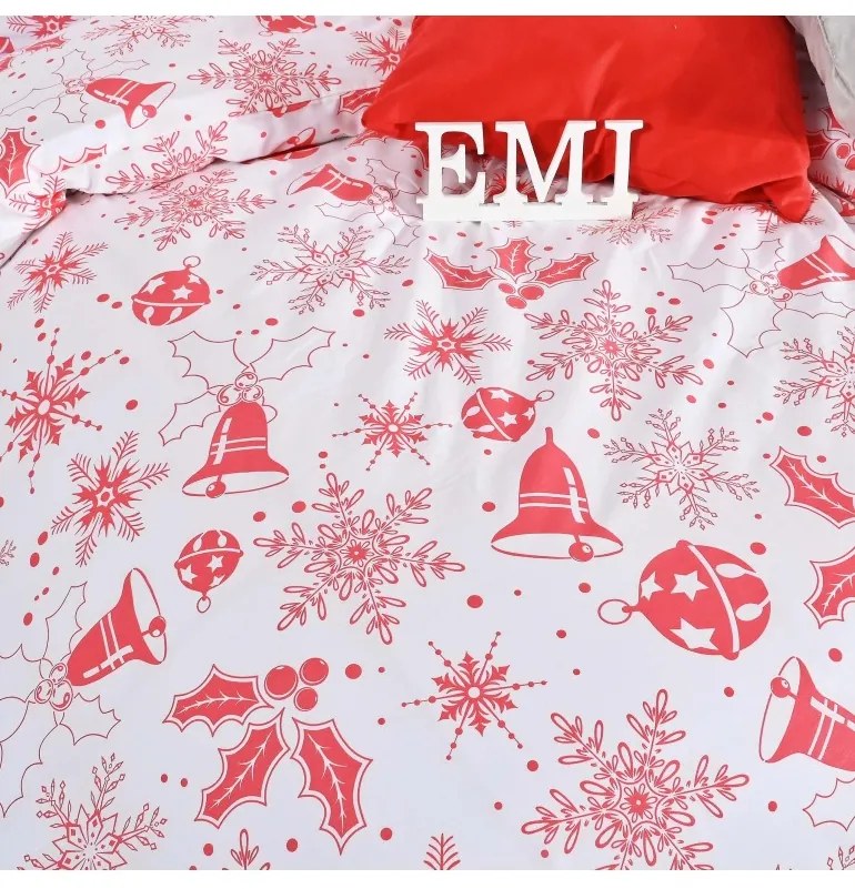 Vianočné obliečky bavlnené Winter EMI, Štandardný set jednolôžko obsahuje 1x 140x200 + 1x 70x90