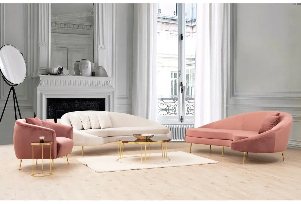 Svetloružová pohovka 255 cm Eses – Artie