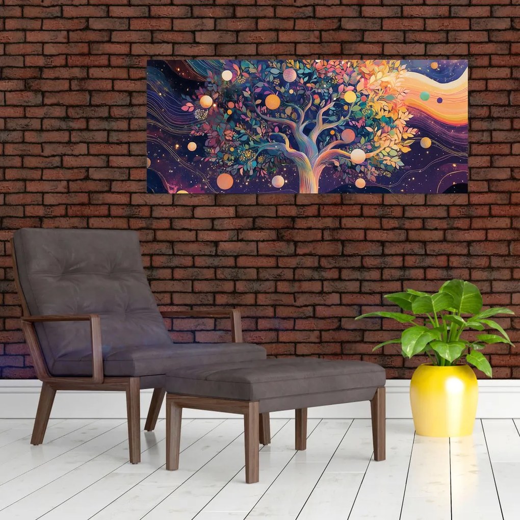 Obraz – Fialový strom plný energie (120x50 cm)