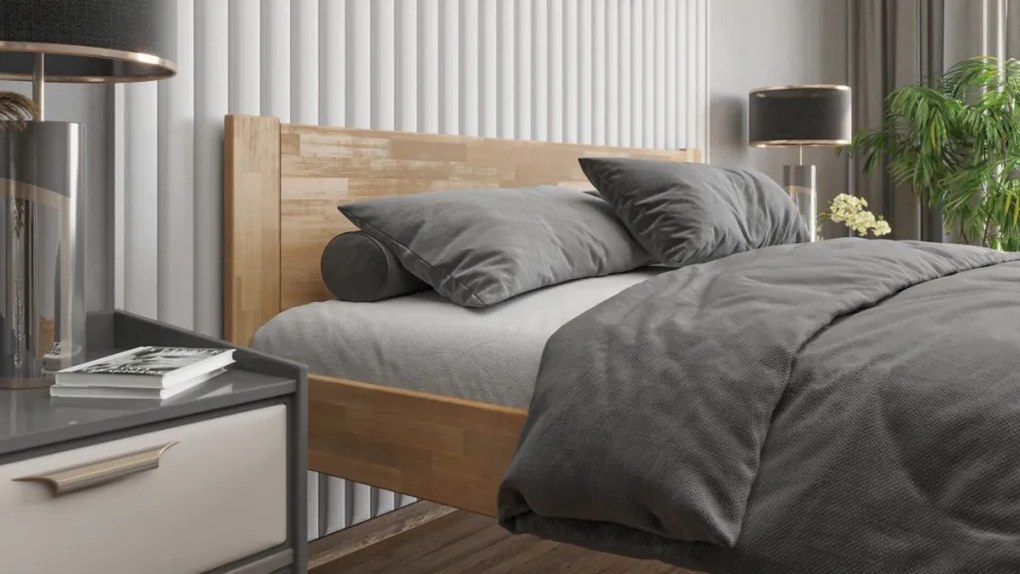 Posteľ Fava 180x200 cm, prírodný buk