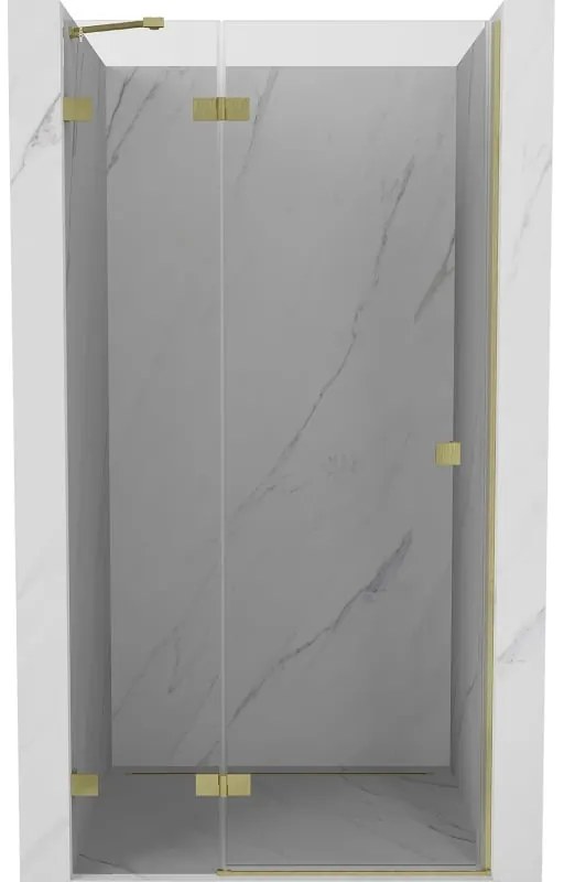 Mexen, Mexen Lunar ľavé otočné sprchové dvere 110 cm, transparentné, brúsené zlato - 834-110-000-55-00-L
