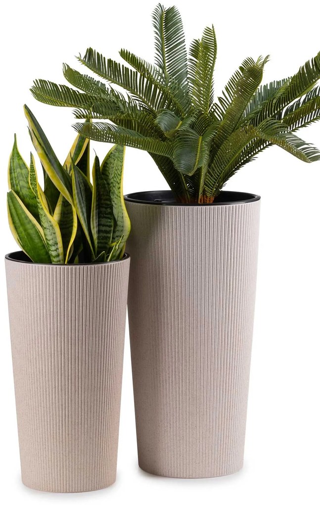 PLASTOVÝ KVETINÁČ URBANIKA ECO 19,5X36,5 CM BÉŽOVÁ
