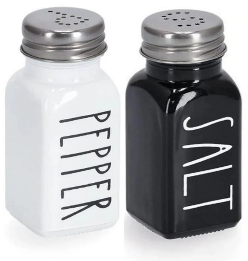 Soľnička a korenička, súprava, BLACK&WHITE, 2 x 80 ml