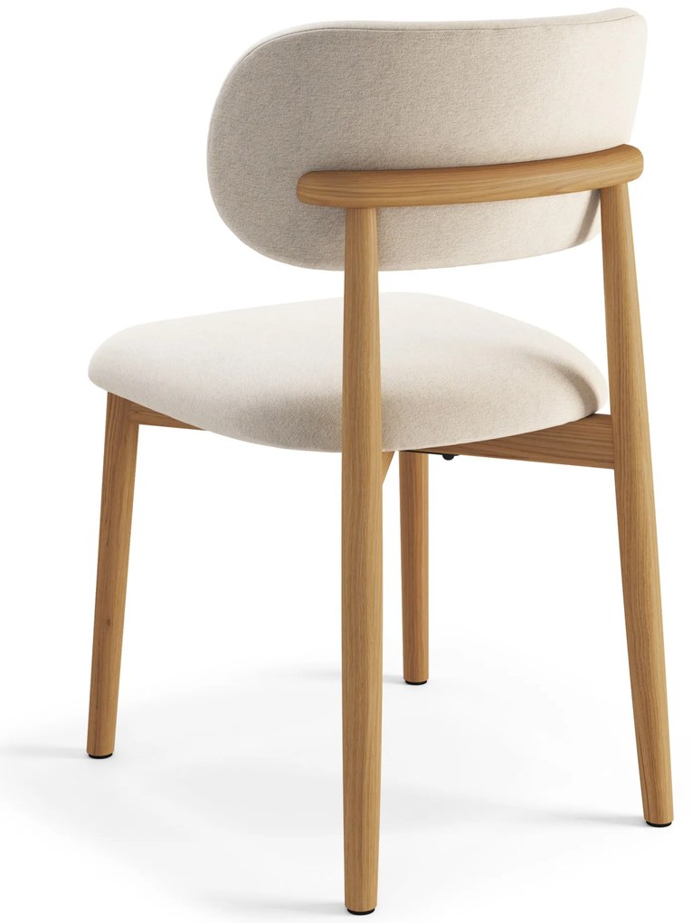 ALDO Béžová (látka Apia 453) / lakovaný dubový rám – DREVENÁ STOLIČKA DO OBÝVAČKY, JEDÁLNE A KUCHYNE V RETRO ŠTÝLE