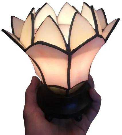 Dekoračná vitrážová lampa LOTUS PINK