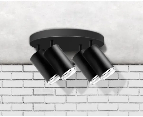 Kúpeľňové bodové svietidlo TURYN 4xGU10/10W/230V IP44 čierna