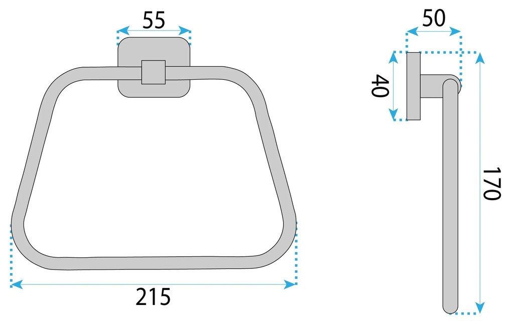 Rea Nico, kúpeľňový vešiak na uteráky, brúsená oceľ, REA-88082