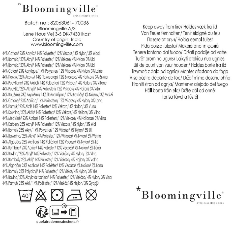 Hnedá deka z recyklovanej bavlny 130x160 cm Arni – Bloomingville