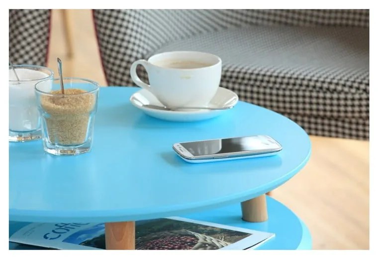 Svetlosivý odkladací stolík Ragaba UFO, ⌀ 45 cm