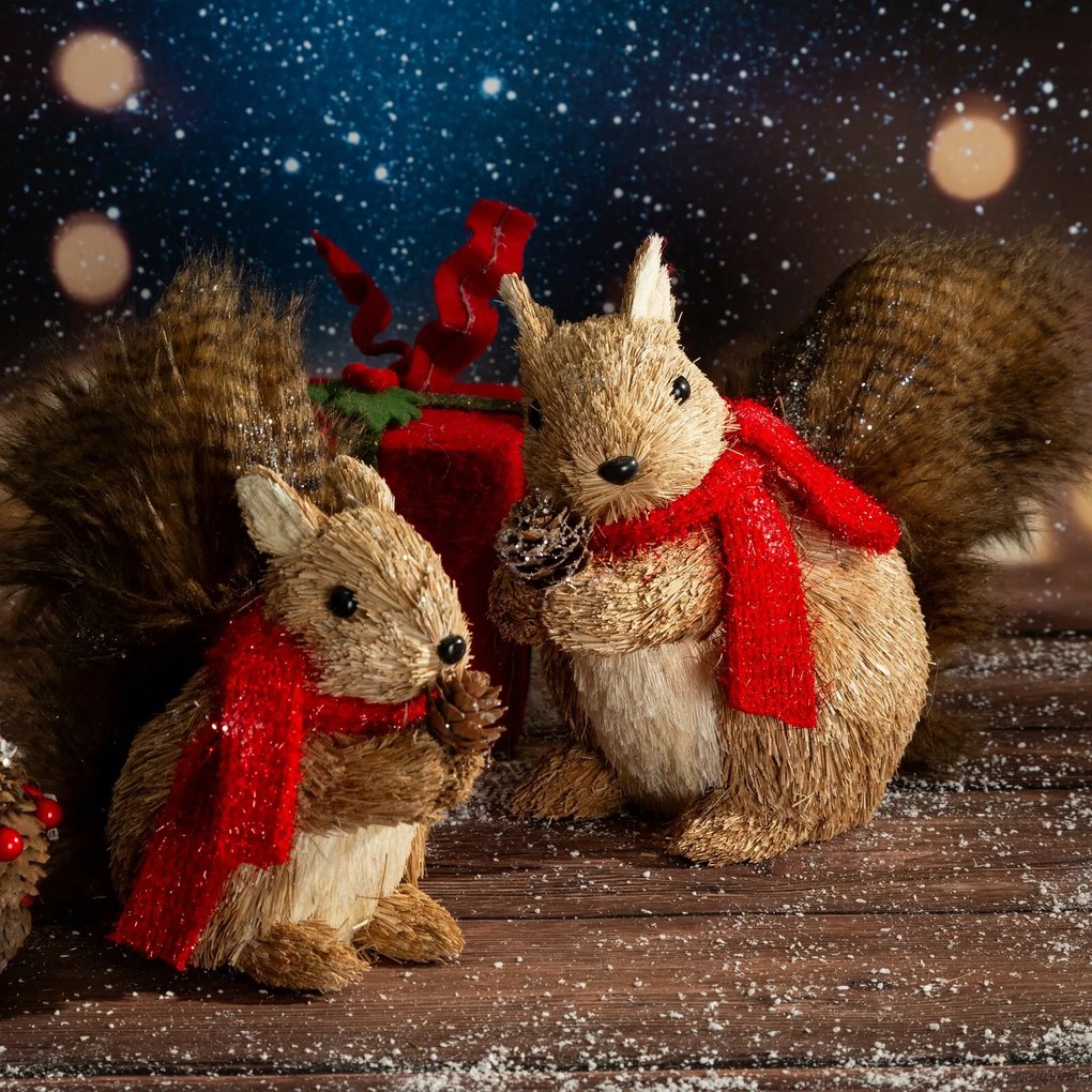 VIANOČNÁ FIGÚRKA SQUIRELL 17X10X20 CM VIACFAREBNÁ