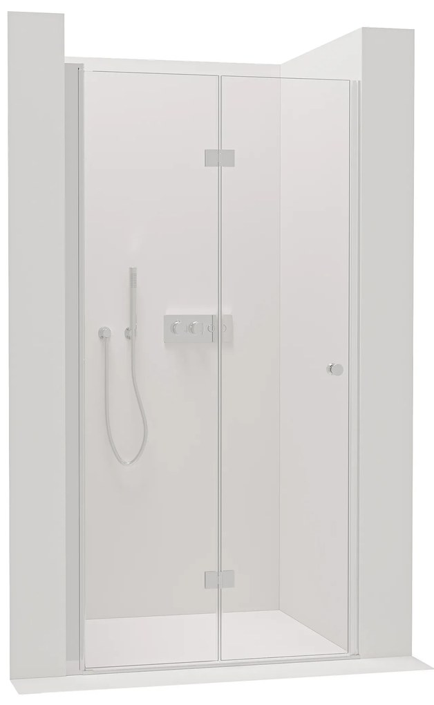 Cerano Volpe, skladacie sprchové dvere 90x190 cm, 6mm číre sklo, chrómový profil, CER-CER-423300