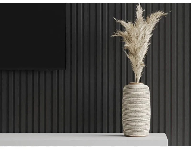 Mexen Lam-B, stenové lamely 275 × 31,5 cm, HDF doska 4 mm, ľan čierny, S100-275317-2812-069