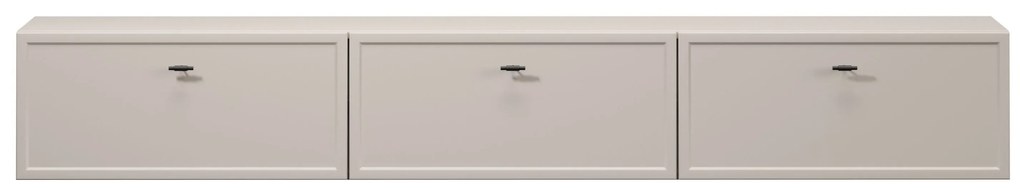 Závesný TV stolík Lorini 200 cm – kašmírová / čierne úchytky T