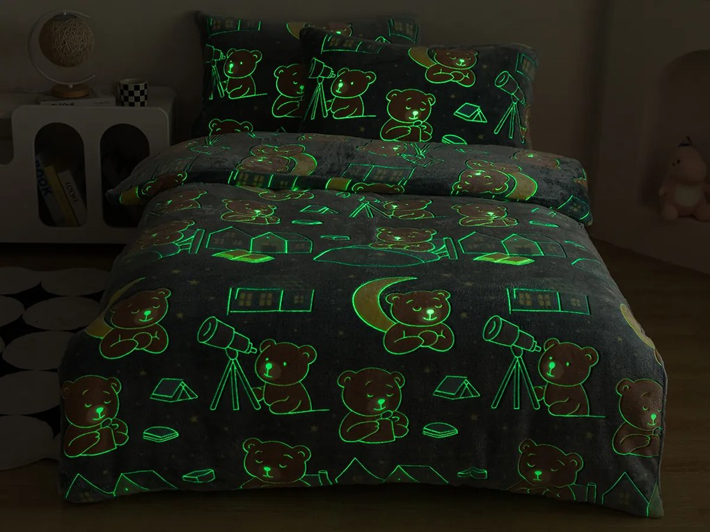 XPOSE® Mikroplyšové obliečky MEDVEDÍ SEN Exclusive (svietiací efekt)