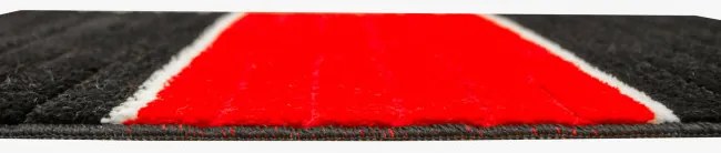 Sada kúpeľňových koberčekov COMO červená / čierna, pruhy