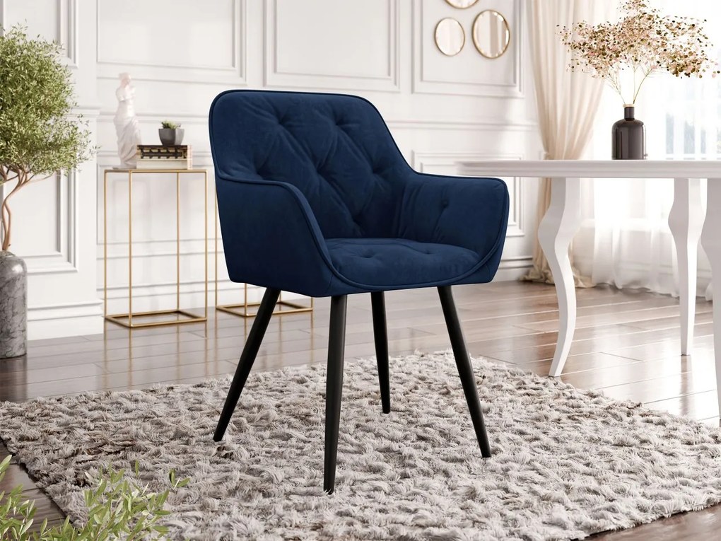 Zamatová jedálenská stolička Alonax, Dostupné poťahy: Magic Velvet 2258, Farby: čierna