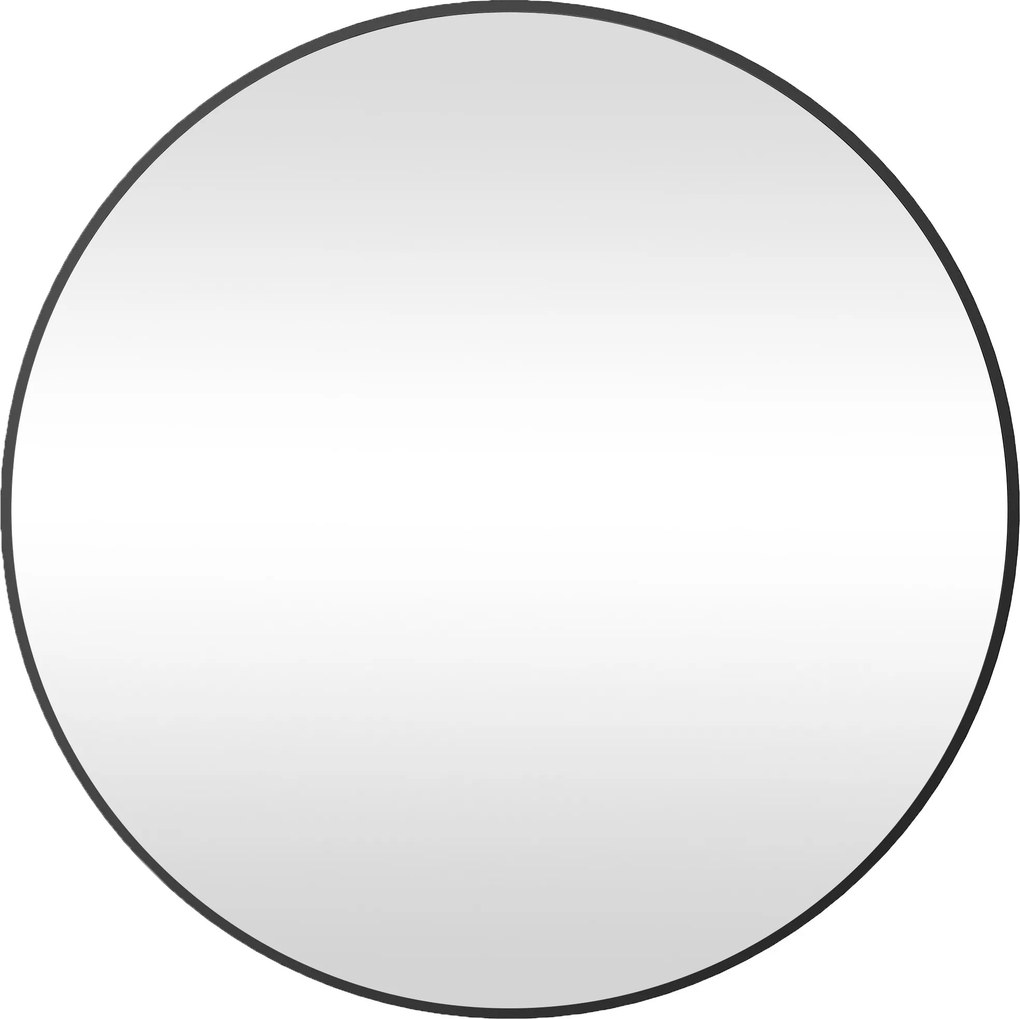 HOMCOM Okrúhle Zrkadlo, zrkadlo do kúpeľne, priemer 70 cm, kovový rám, nástenné zrkadlo, jednoduchá inštalácia, pre spálňu, obývaciu izbu, chodbu, čie