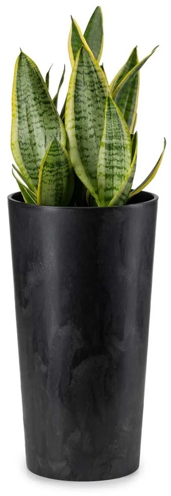 PLASTOVÝ KVETINÁČ URBANIKA SADA 2KS 57X30 CM+46,6X25,5 CM ČIERNA